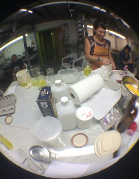 Jennifer teaching an albumen workshop