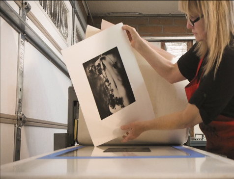 KHymer_Pulling a print off the press
